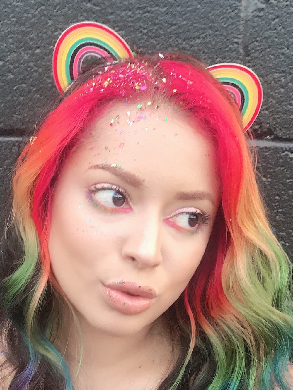 Rainbow mouse ears headband hair accessory